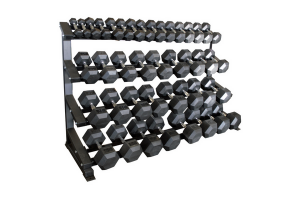 5-100 rubber hex dumbbell set